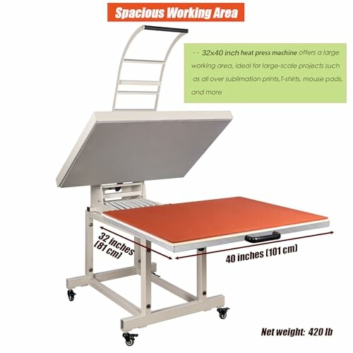 32x40 inch heat press machine with spacious working area.