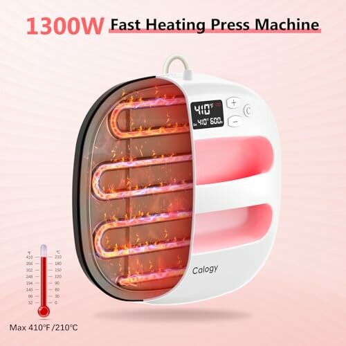 1300W fast heating press machine with digital display.