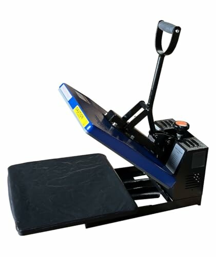 Heat press machine with lever and flat surface