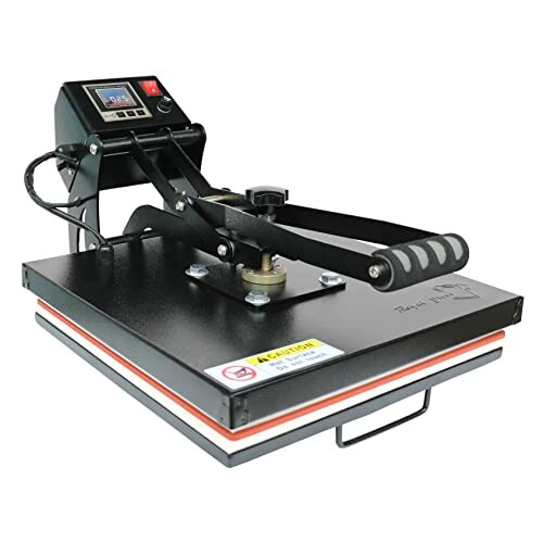 Industrial heat press machine with digital control panel.