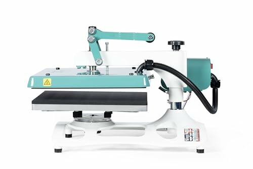 Industrial heat press machine with teal accents